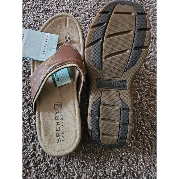 Sperry Mens Baitfish Thong Sandals, Brown Size 11 M main image 5